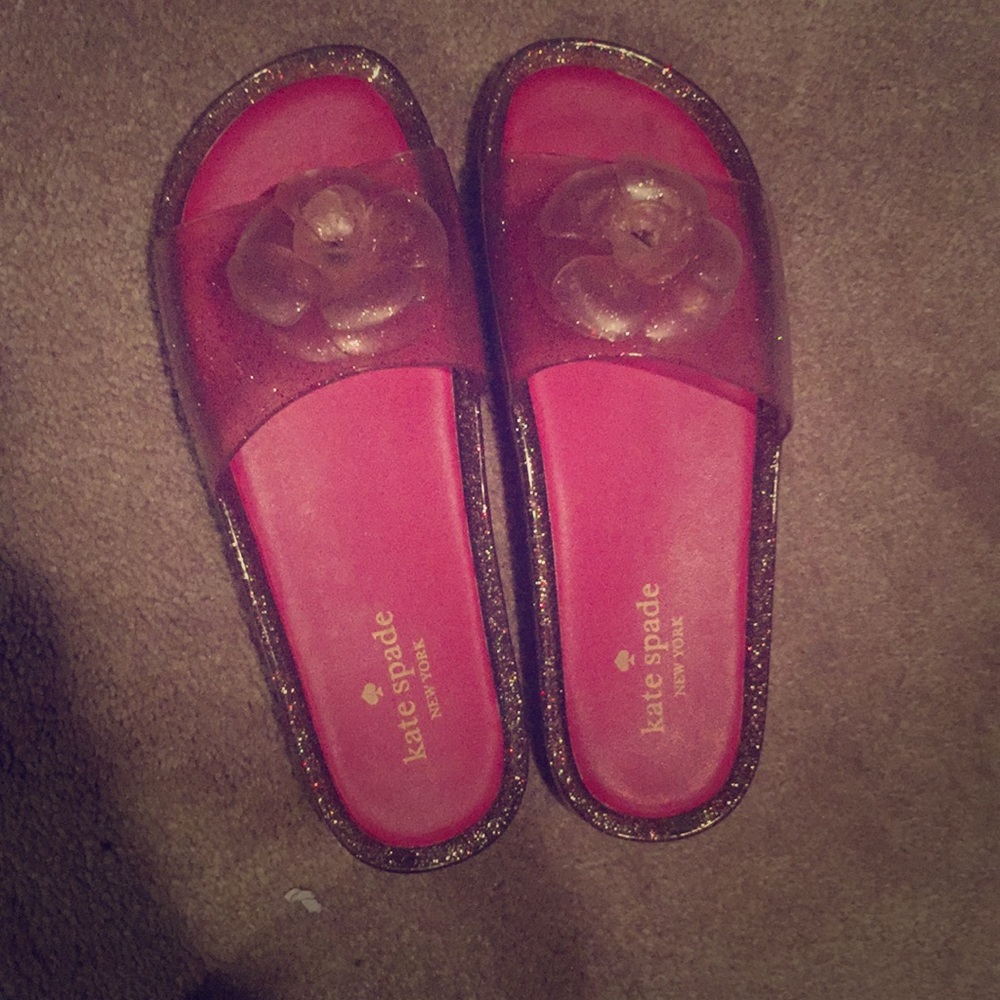Floral glitter kate spade beach sandals